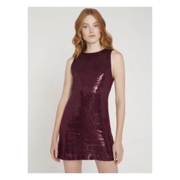 ALICE AND OLIVIA Kamryn Two Way Purple Cascading Cowl Back Sequin Dress - Picture 4 of 10